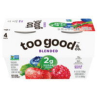 Too Good & Co. Yogurt, Ultra-Filtered, Low Fat, Mixed Berry, Blended, 4 Each