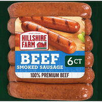 Hillshire Farm Beef Smoked Sausage Links, 6 Count, 13.5 Ounce