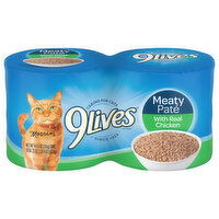9Lives Savoury Classics Cat Food, with Real Chicken, Meaty Pate, 4 Each