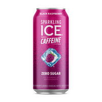Sparkling Ice Caffeine Sparkling Water, Zero Sugar, Black Raspberry Flavored, 16 Fluid ounce