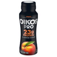 Oikos Pro Dairy Drink, Peach, Cultured, 7 Fluid ounce