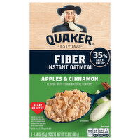 Quaker Fiber Apples & Cinnamon Instant Oatmeal, 8 Each