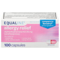 Equaline Allergy Relief, 25 mg, Capsules, 100 Each