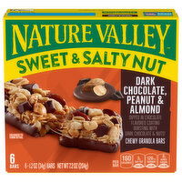 Nature Valley Sweet & Salty Nut Granola Bars, Chewy, Dark Chocolate, Peanut & Almond, 6 Each