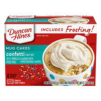 Duncan Hines Mug Cakes Mix, Confetti Cake, 4 Each