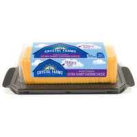 Crystal Farms Cheese Slices, Extra Sharp Cheddar, Wisconsin, Cracker Cuts, 30 Each