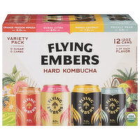 Flying Embers Hard Kombucha, Variety Pack, 12 Each