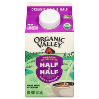 Organic Valley Half & Half, Organic, 1 Pint