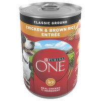 Purina One Classic Ground Adult Chicken & Brown Rice Entree Dog Food, 13 Ounce