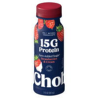 Chobani Protein Drink, Zero Added Sugar, Greek Yogurt, Strawberries & Cream, 7 Fluid ounce