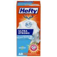 Hefty Ultra Strong Kitchen Drawstring Bags, Tall, Clean Burst, 40 Each