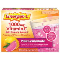 Emergen-C Fizzy Drink Mix, Vitamin C, 1000 mg, Pink Lemonade, 30 Each