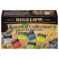 Bigelow Black and Green Teas, Assorted Collection, Tea Bags, 18 Each