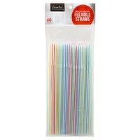 Essential Everyday Straws, Flexible, Multi-Color, 50 Each