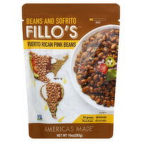 Fillos Beans and Sofrito, Puerto Rican Pink Beans, Mild, 10 Ounce