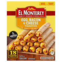 El Monterey Taquitos, Egg, Bacon & Cheese, 18 Each