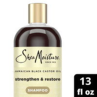SheaMoisture Strengthen and Restore Shampoo 100% Pure Jamaican Black Castor Oil, 13 Ounce