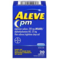 Aleve Pain Reliever/Nighttime Sleep-Aid, PM, Caplets, 20 Each