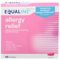 Equaline Allergy Relief, 25 mg, Minitabs, 48 Each