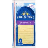 Crystal Farms Cheese Slices, Swiss, 10 Each