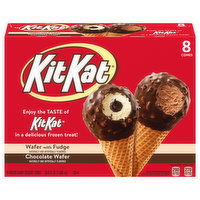 Kit Kat Frozen Dairy Dessert Cones, Wafer with Fudge/Chocolate Wafer, 8 Each