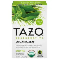 Tazo Regenerative Green Tea, Organic Zen, Tea Bags, 16 Each