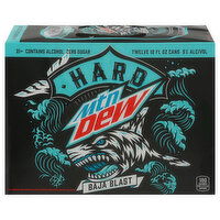 Mtn Dew Hard Malt Beverage, Zero Sugar, Baja Blast, 12 Each