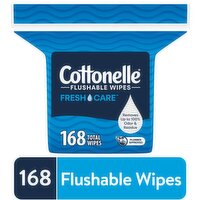 Cottonelle FreshCare Refill Pack Hypoallergenic Flushable Wipes, 168 Each