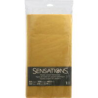 Sensations Tablecover, Plastic Lined, Soft Yellow, 1 Each