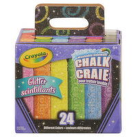 Crayola Chalk, Nontoxic, Glitter, Sidewalk, Washable, 24 Each