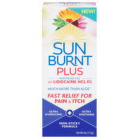 SunBurnt Pain Relief Gel, with Lidocaine HCL 4%, Plus, 4 Ounce