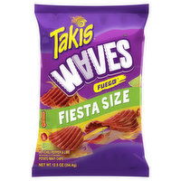 Takis Waves Potato Wavy Chips, Fuego, Extreme, Fiesta Size, 12.5 Ounce