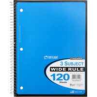 Top Flight Notebook, 120 Sheets, Wide Ruled, 1 Each