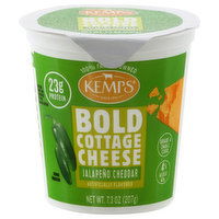Kemps Cottage Cheese, Bold, Small Curd, 4% Milkfat Min, Jalapeno Cheddar, 7.3 Ounce