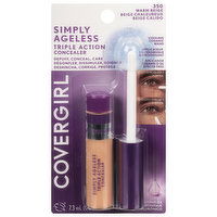 CoverGirl Concealer, Triple Action, Simply Ageless, Warm Beige 350, 0.24 Fluid ounce