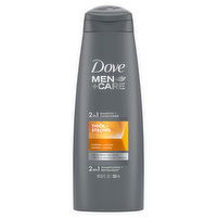 Dove Men+Care Shampoo + Conditioner, 2 in 1, Thick + Strong, 12 Fluid ounce