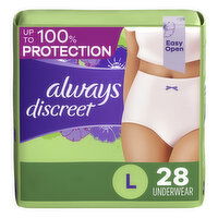 Always Discreet Adult Incontinence Underwear for Women, L, 28 Each