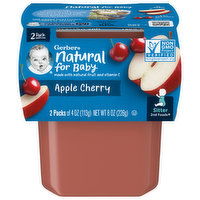 Gerber Natural for Baby Apples Cherry, 2 Pack, 2 Each