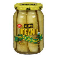 Mt Olive Organic Kosher Dill Pickle Spears, 16 Fluid ounce