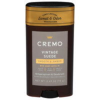 Cremo Smooth & Amber Vintage Suede Antiperspirant & Deodorant, 2.65 Ounce