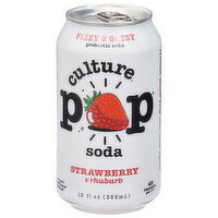 Culture Pop Probiotic Soda, Strawberry & Rhubarb, 12 Fluid ounce