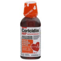 Coricidin HBP Cold, Cough & Flu, Maximum Strength, Cherry, 12 Fluid ounce