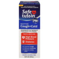 Safetussin Cough + Cold, Nighttime, 8 Fluid ounce