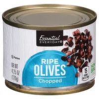 Essential Everyday Olives, Ripe, Chopped, 4.25 Ounce