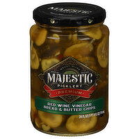 Majestic Picklery Bread & Butter Chips, Red Wine Vinegar, Premium, 24 Fluid ounce