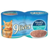 9Lives Adult Meaty Pate with Real Chicken and Tuna Cat Food, 4 Each