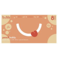 Bubly Sparkling Water, Peach, 8 Each