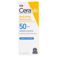 CeraVe Sunscreen, Hydrating, SPF 50, 2.5 Fluid ounce