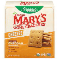 Mary's Gone Crackers Cheezee Organic Plant Based Cheddar Flavor Snack Crackers, 4 Ounce