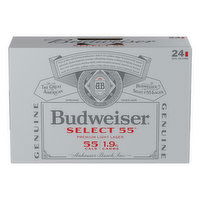 Budweiser Select 55 Beer, Golden Lager, 24 Each